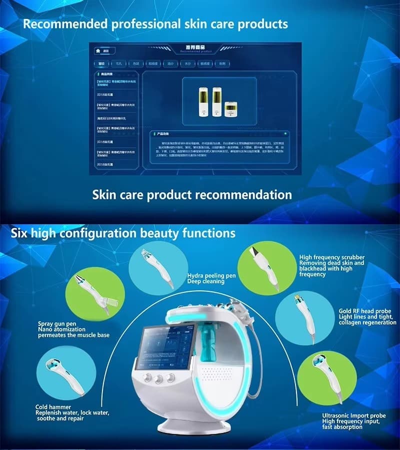 Oxygen Jet Peel Ultrasonic RF Microdermabrasion Machine 6