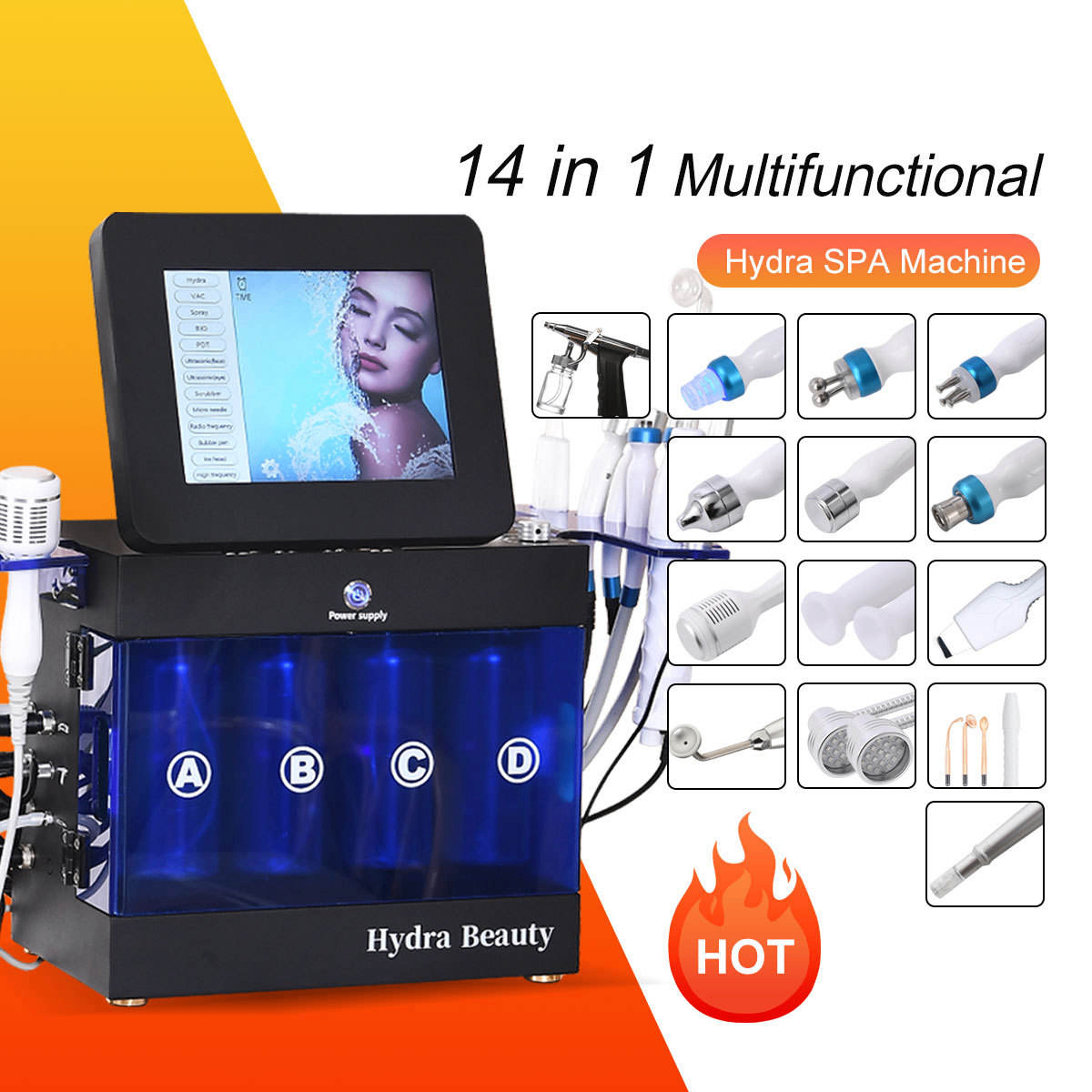 High Quality 14 in 1 Hydra Dermabrasion Salon Facial Machine  2