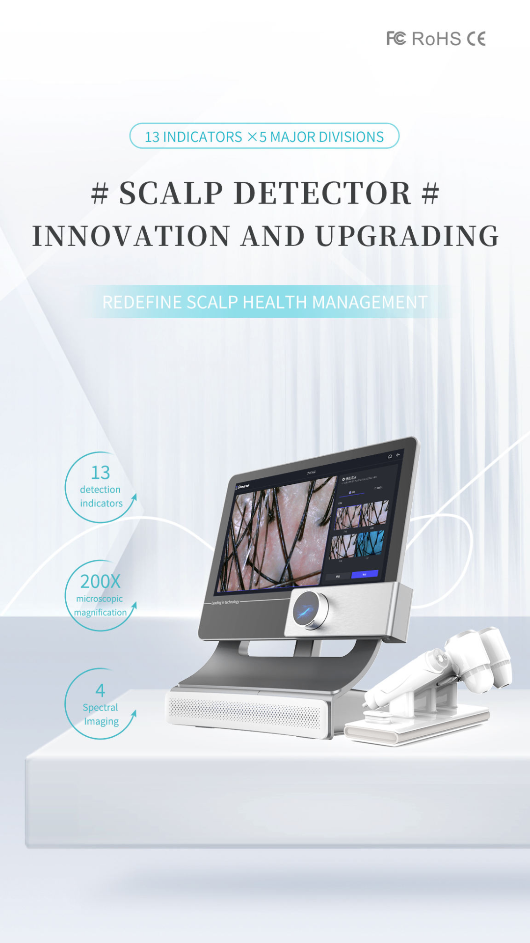 Newest 3 In 1 T5 Ai Intelligent Scalp Analyzer 2