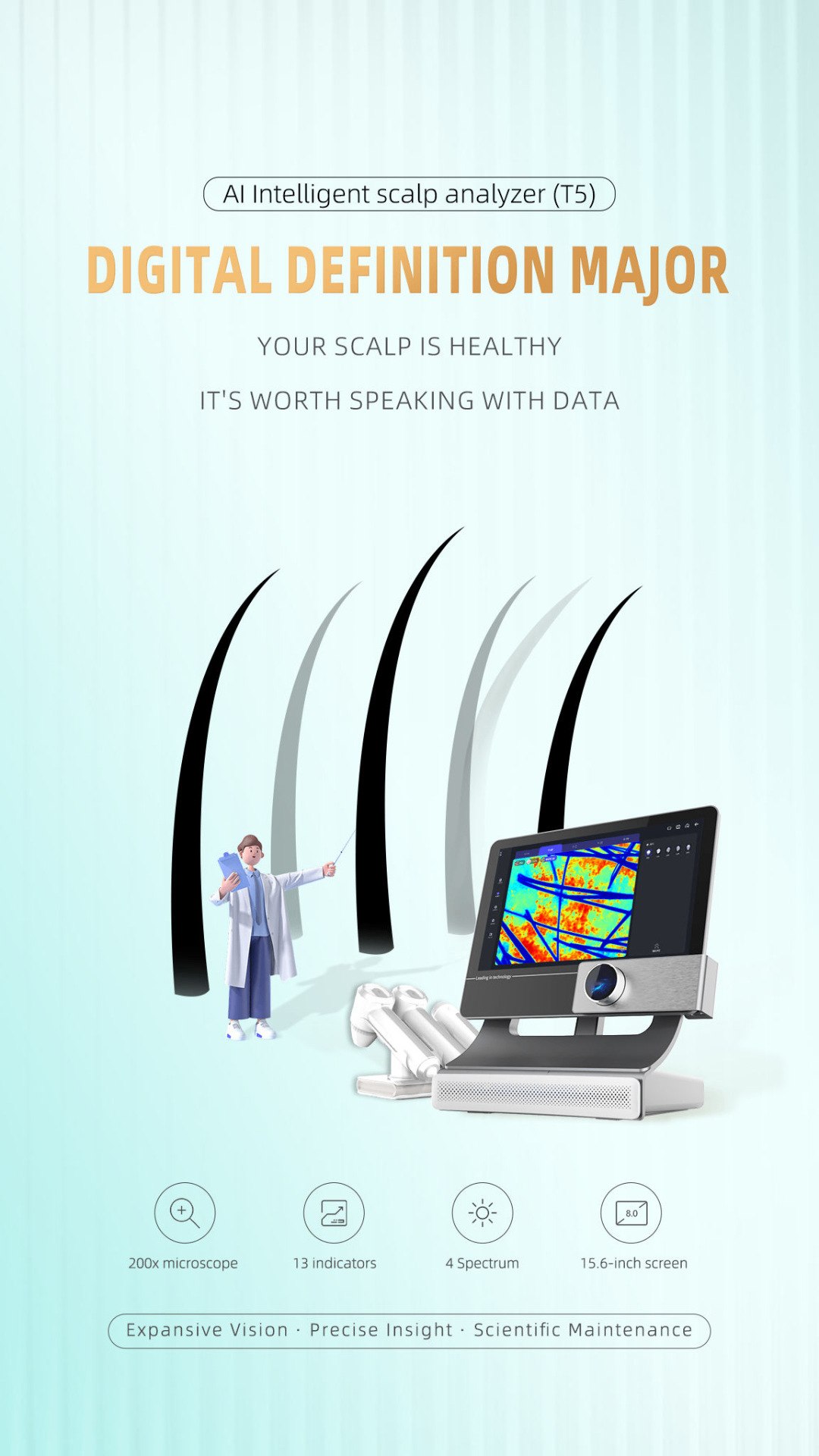 Newest 3 In 1 T5 Ai Intelligent Scalp Analyzer 3