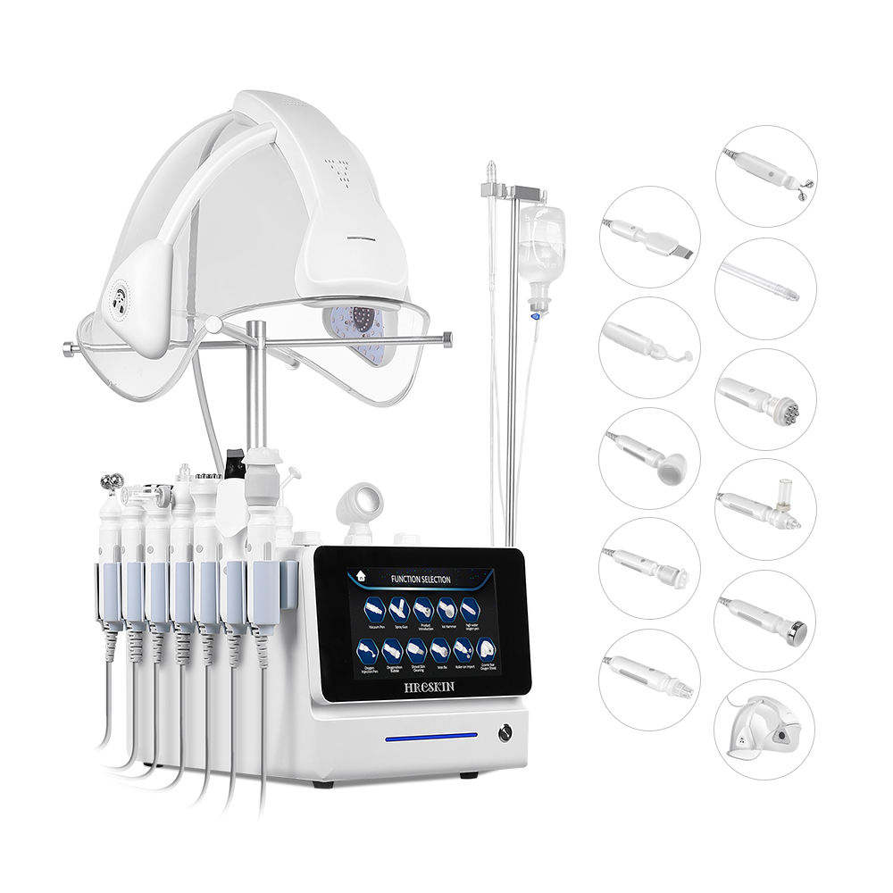 High Pressure O2 Pure Facial Machine With Led Light Therapy And Music Dome