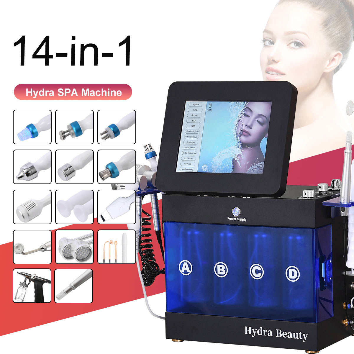High Quality 14 in 1 Hydra Dermabrasion Salon Facial Machine